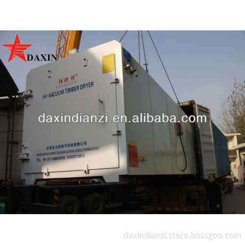 Wood dryer machine with vacuum heat press